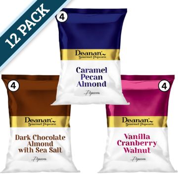 Deanan Premium Assortment - Pecan Almond Caramel, Cranberry Vanilla Almond, Chocolate Almond Sea Salt - 12 Bag Assortment