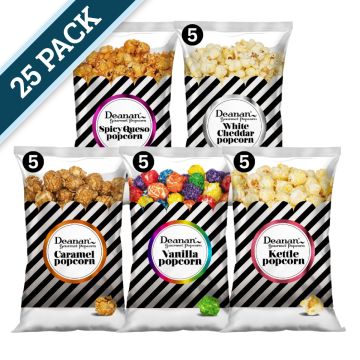 Deanan Assortment Caramel, Vanilla, Kettle, Spicy Queso, White Cheddar - 25 Bags