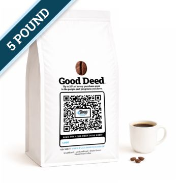 Good Deed Coffee - Whole Bean, Medium Roast, 5 lb. Bag