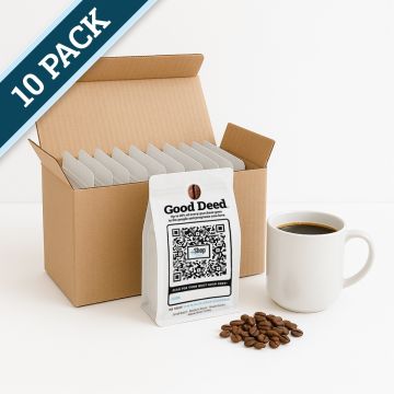 Good Deed Coffee - Whole Bean, Medium Roast, 12 Oz. Bag (10-Pack)