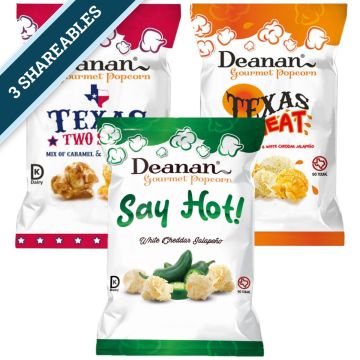 Deanan Spicy Box - Texas Heat, Texas Two Step, Say Hot - 3 Shareable 8-cup Bags